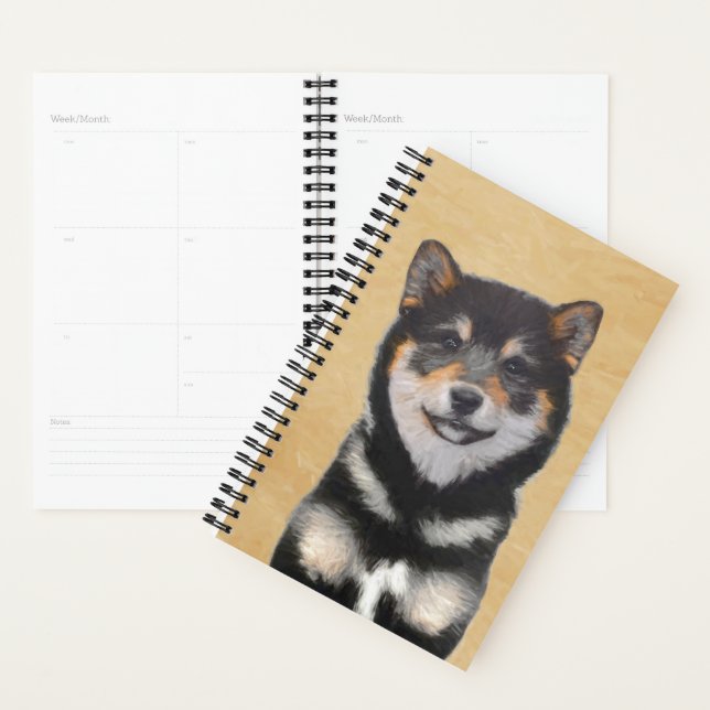 Agenda Pintura Shiba Inu (Negro y Tan) - Arte de perro (Demostración)