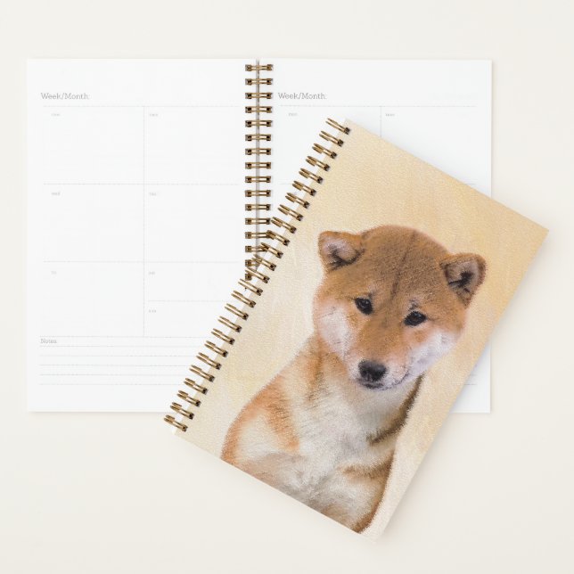 Agenda Pintura Shiba Inu (roja) - Arte Perro Original (Demostración)