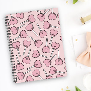 Agenda Pirulís rosados, pirulís con forma de corazón, pat