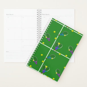 Agenda Pista de tenis y raquetas de tenis