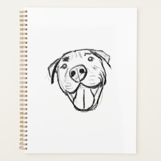 Agenda pitbull dibujar simples amantes del perro blanco n (Anverso)