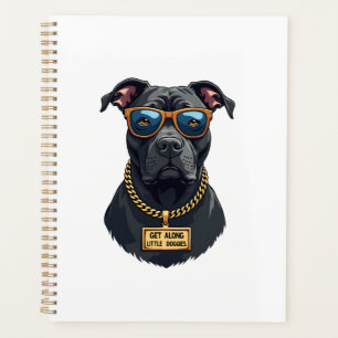 Agenda Pitbull Genial Vintage con Gafas de Sol y Cadena d