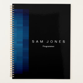 Agenda Pixel Negro Azul Moderno