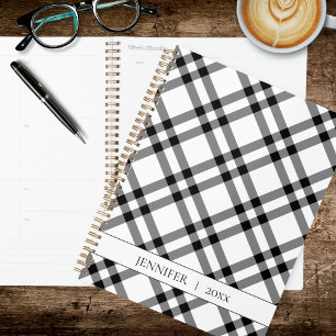 Agenda Plaid Búfalo Negro y Blanco