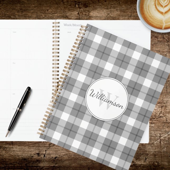 Agenda Plaid Gris y Blanco (Subido por el creador)