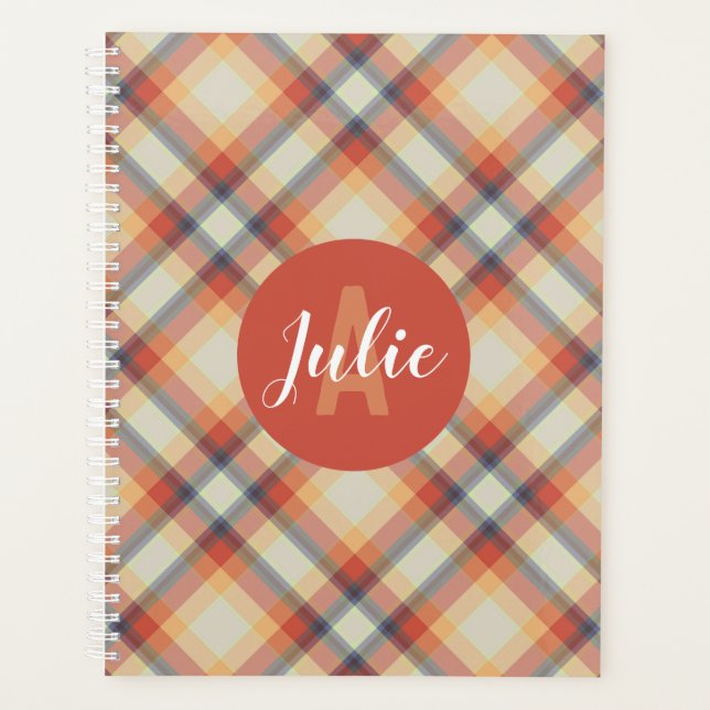 Agenda Plaid otoñal personalizado (Anverso)