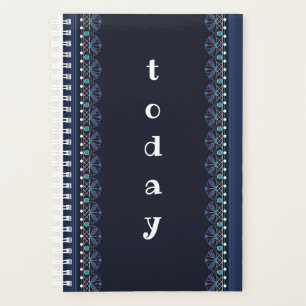 Agenda Plan Boho del patrón de encaje azul