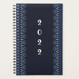 Agenda Plan Boho del patrón de encaje azul