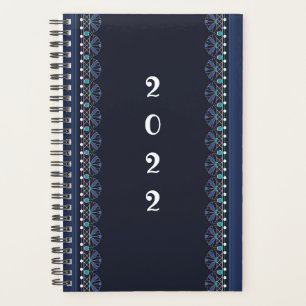 Agenda Plan Boho del patrón de encaje azul
