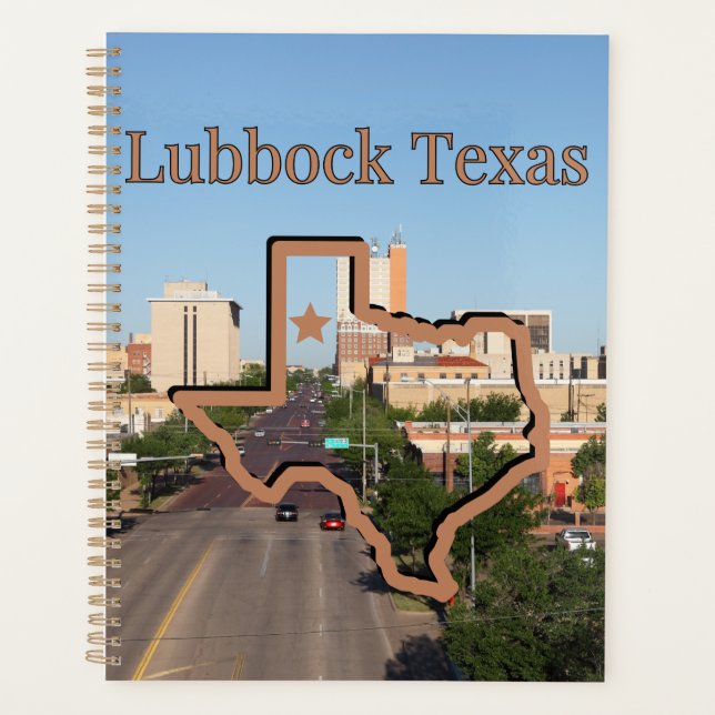 Agenda Plan de calendario de mapas de Texas Lubbock (Anverso)