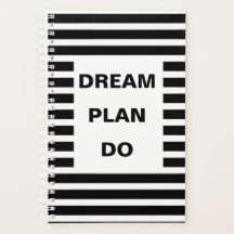 Plan Dream Do Black Stripes Motivational Cita