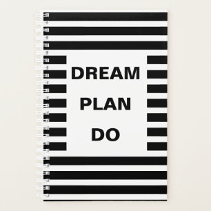 Agenda Plan Dream Do Black Stripes Motivational Cita
