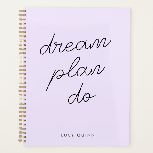 Agenda Plan Dream Do Pastel Lilac Purple Feminine Moderno (Anverso)