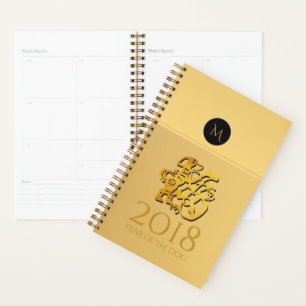 Agenda Plan Monograma del personalizado de papel de perro
