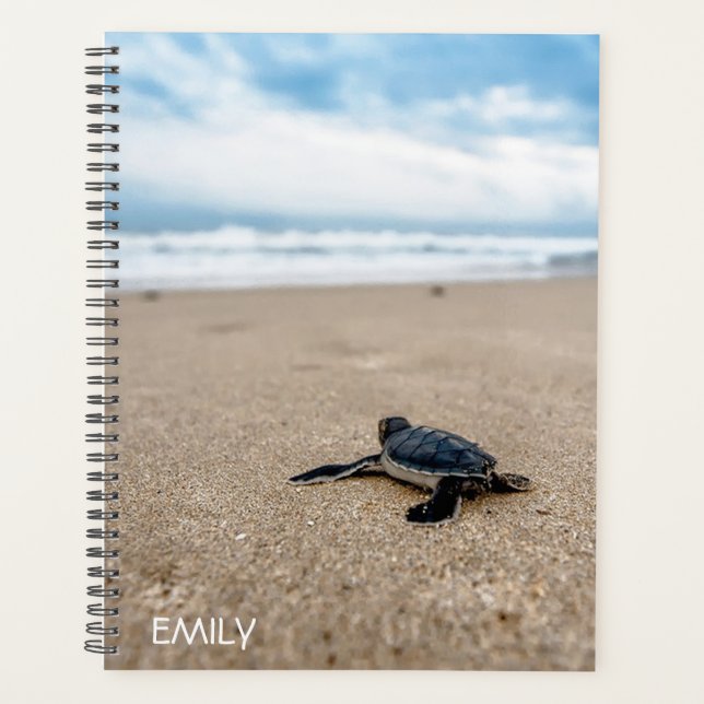 Agenda Plan personalizado de tortuga marina para bebés (Anverso)