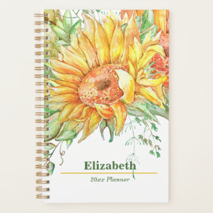 Agenda Plan Semanal anual de Floral Boho de Sunflowers