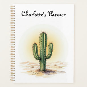 Agenda Planador de cactus de color de agua