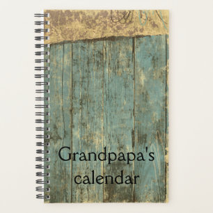 Agenda Planeador de calendario del abuelo con rastros de 