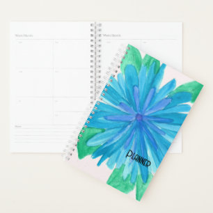 Agenda Planeador de flores azules