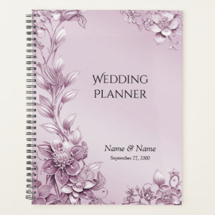Agenda Planeador de follaje floral rosa