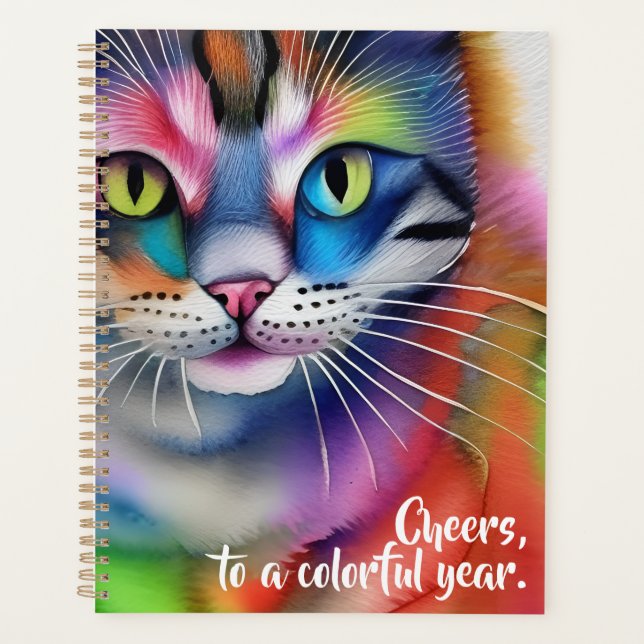 Agenda Planeador de gatos de año colorido (Anverso)