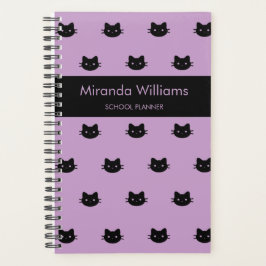 Agenda Planeador de gatos morado y negro