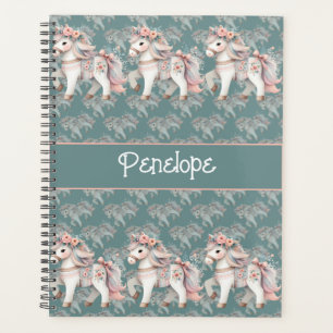 Agenda Planeador de Ilustracion de la Fantasía de Caballo