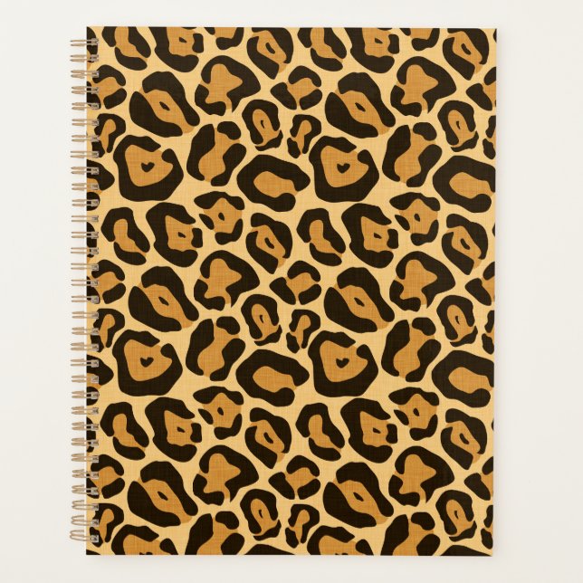 Agenda Planeador de leopardo de impresión animal (Anverso)