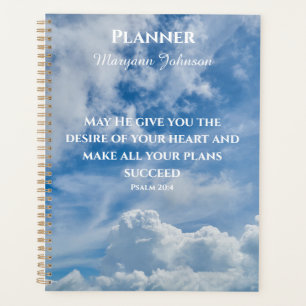 Agenda Planeador del cielo azul con verso de la Biblia