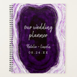 Agenda Planes de Boda Amethyst Purple & Silver Geode Agat