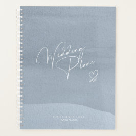 Agenda Planes de Boda caligráfico Dusty Blue ID771