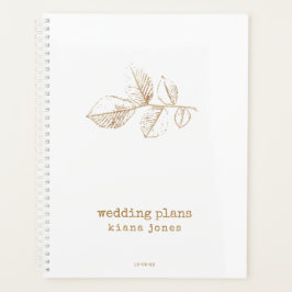 Agenda Planes de Boda de hoja de oro ID655