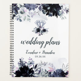 Agenda Planes de Boda de Moda de acuarela floral nocturna
