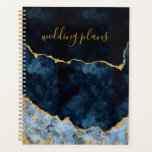 Agenda Planes de Boda de Relieve metalizado dorado azul d<br><div class="desc">Diseño de Geode Dorado de Marble de color Azul y Relieve metalizado dorado de Marina,  con fuentes modernas y manuscritas. Boda de moda y Moda o cualquier Boda de eventos Planes Planner! ~ Revisa mi tienda para ver toda la suite boda para este diseño!</div>