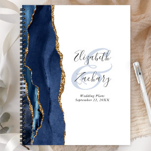 Agenda Planes de Boda Escritura Geoda de Ágata Azul Marin