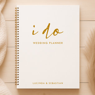 Agenda Planes de boda   Oro mínimo y blanco modernos