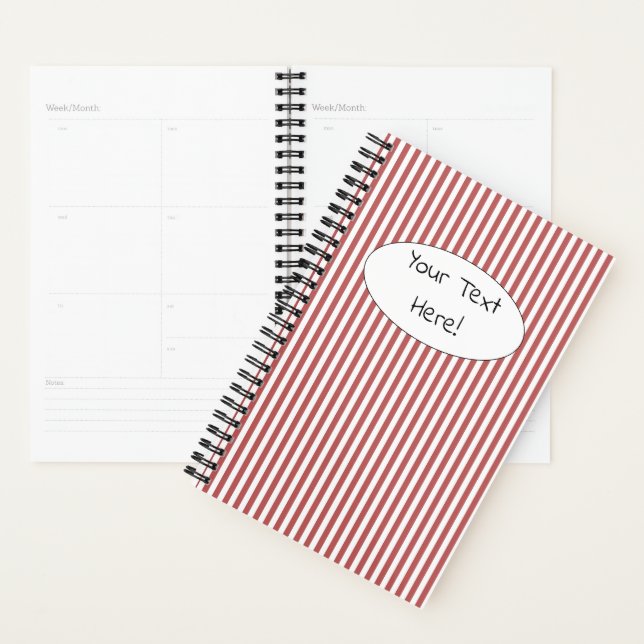 Agenda Planner (14 x 21,6 cm) - Burgundy Stripe Pattern (Demostración)
