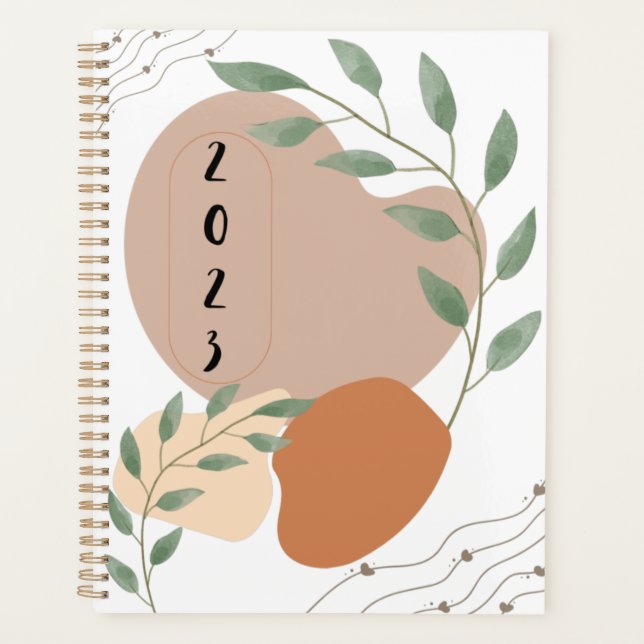 Agenda Planner 2023-2024 Watercolor Boho estético (Anverso)