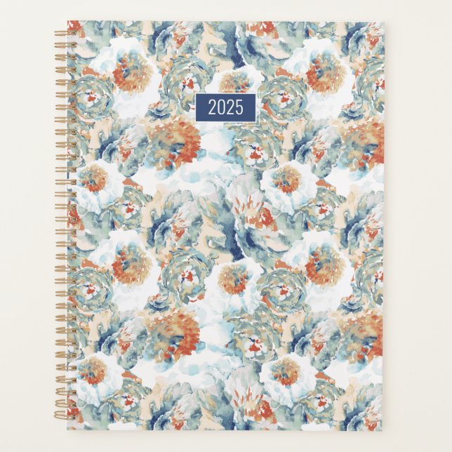 Agenda Planner 2025 Hermosas Flores Abstractas (Anverso)