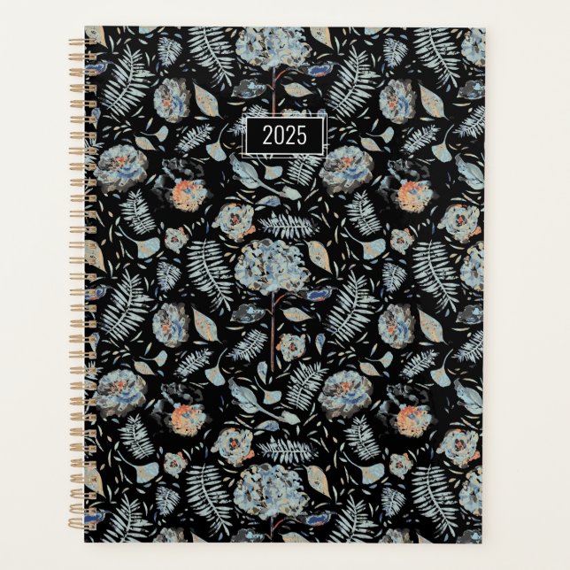 Agenda Planner 2025 Hydrangea Floral Pattern (Anverso)