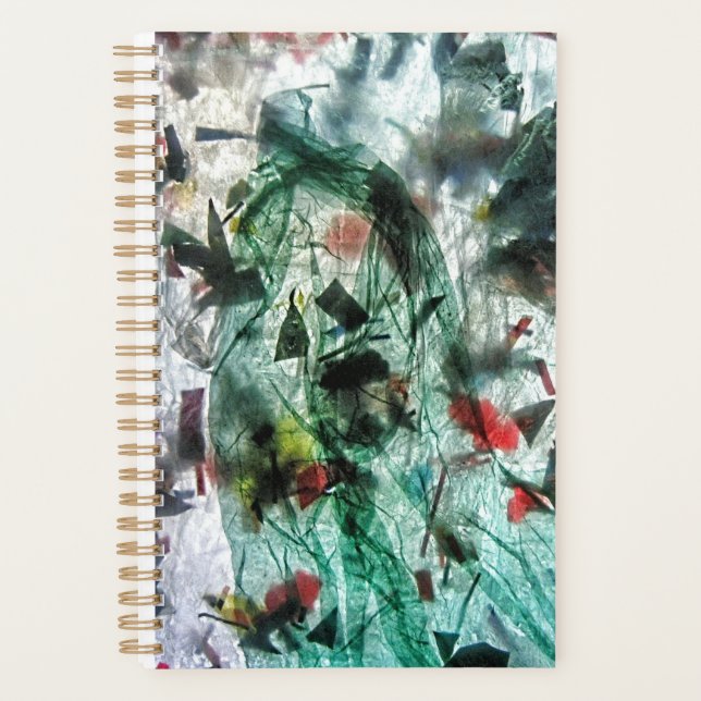 Agenda Planner abstracto azul liso,Regalo de motivos plás (Anverso)