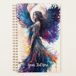 Agenda Planner - Ángel elegante con tinta negra intrincad