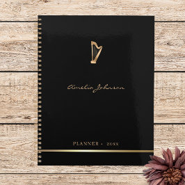 Agenda Planner Anual de Gold Harp Elegant Music 2026