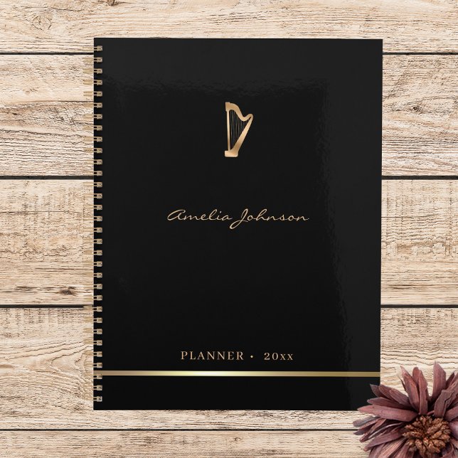 Agenda Planner Anual de Gold Harp Elegant Music 2026 (Subido por el creador)