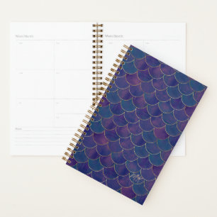 Agenda Planner anual de sirena morada oscura