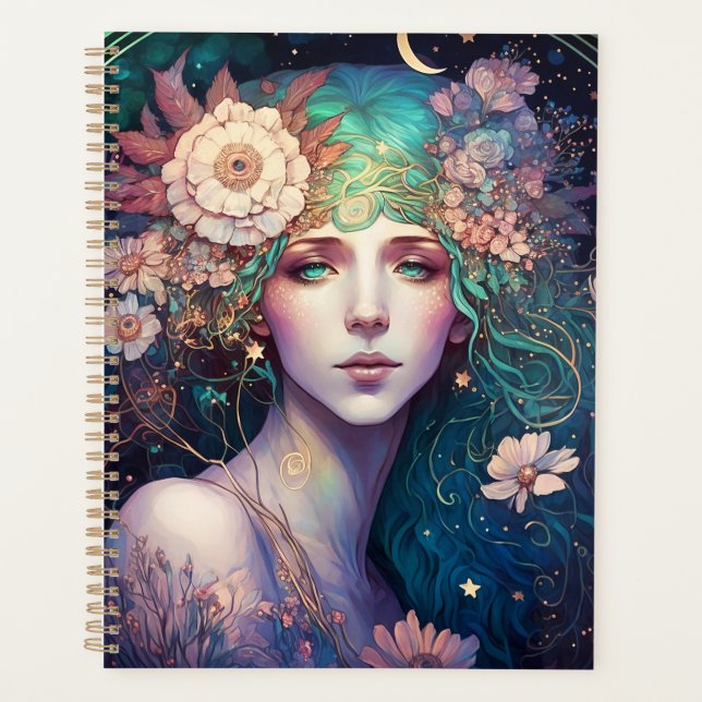 Agenda Planner artístico de la fantasía de diosa (Anverso)