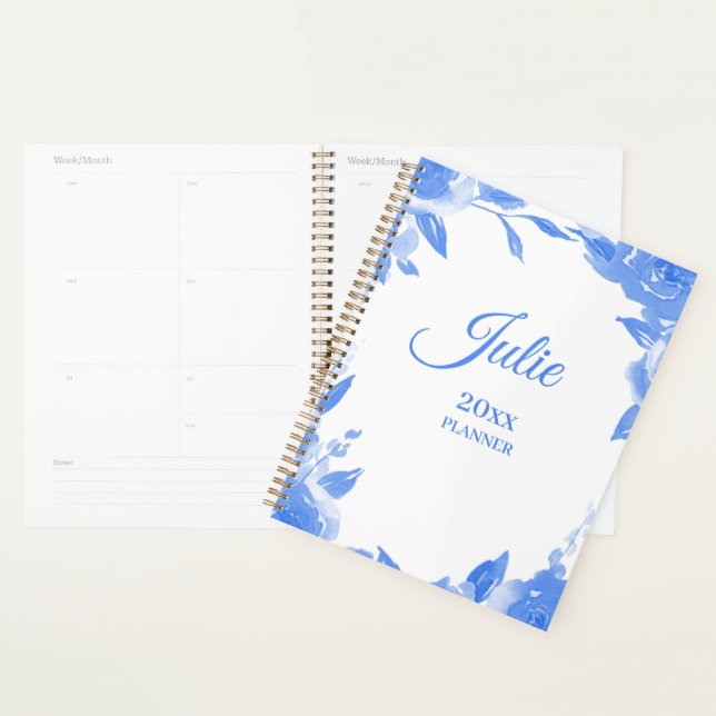 Agenda Planner azul floral (Demostración)