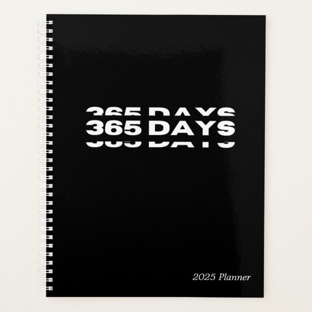Agenda Planner Black 2025 de 365 días (Anverso)