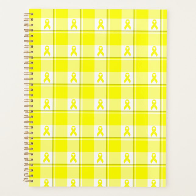 Agenda Planner Bladder Cancer Awareness Plaid, Yellow (Anverso)