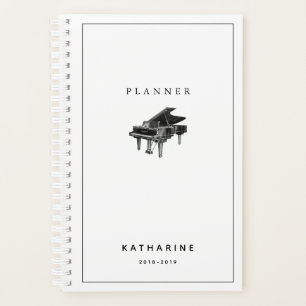 Agenda Planner blanco de piano de vintage minimalista